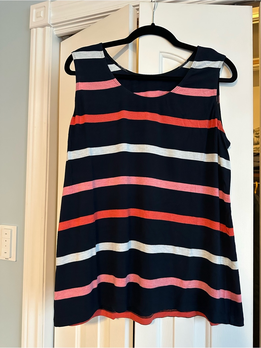 🇨🇦 Miik Shandra reversible top in Navy, Coral and pink stripes
